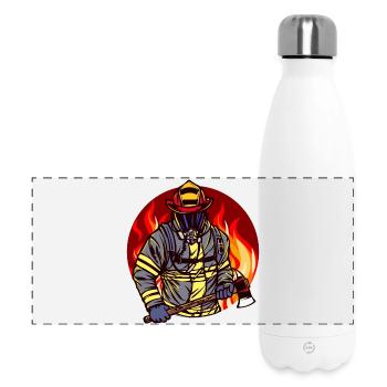 Feuerwehr Feuer Brandschutz Feuerwehrmann Retter - Panorama Isolierflasche 500 ml - Weiß - Vorne