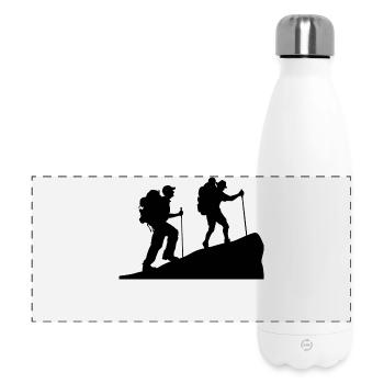 Naturerlebnis Wanderwege Wandern Klettern Wanderer - Panorama Isolierflasche 500 ml - Weiß - Vorne