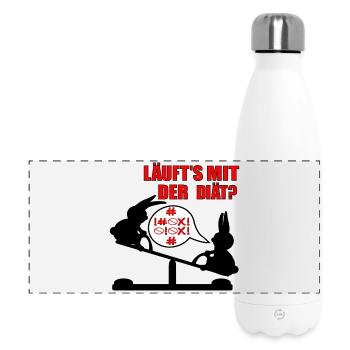 ABNEHMEN LUSTIG - DIÄT SPRÜCHE HUMOR - FEINGEFÜHL - Panorama Isolierflasche 500 ml - Weiß - Vorne