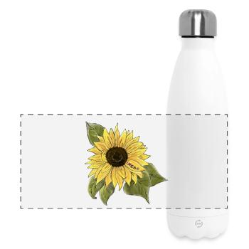 Sonnenblume 🌻 - Panorama Isolierflasche 500 ml - Weiß - Vorne