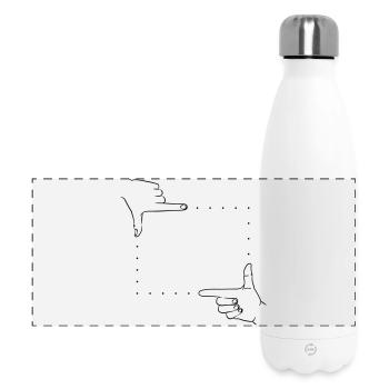 Handzeichen Bildausschnitt - Panorama Isolierflasche 500 ml - Weiß - Vorne