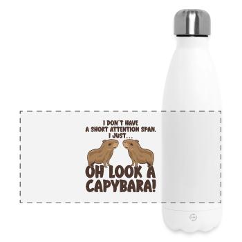 Capybara Zootier Design - Panorama Isolierflasche 500 ml - Weiß - Vorne