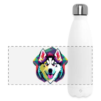 Colorful Husky - Panoramic Thermal Bottle 500 ml - white - Front