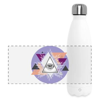 Geometric Triangular Eye with Auras - Panoramic Thermal Bottle 500 ml - white - Front