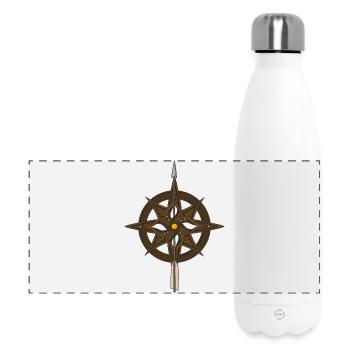 Fantasy Kompassrose - Panorama Isolierflasche 500 ml - Weiß - Vorne