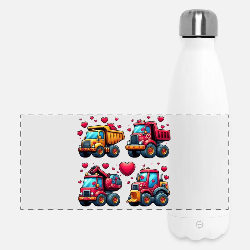Tiny Builders' Affection - Construction T-Shirt - Panoramic Thermal Bottle 500 ml - white