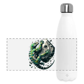 Bouldern Gecko Muskeln Geschenk - Panorama Isolierflasche 500 ml - Weiß - Vorne