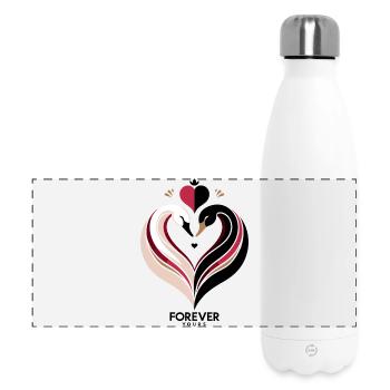 Schwanenherz Forever Yours Love - Panorama Isolierflasche 500 ml - Weiß - Vorne