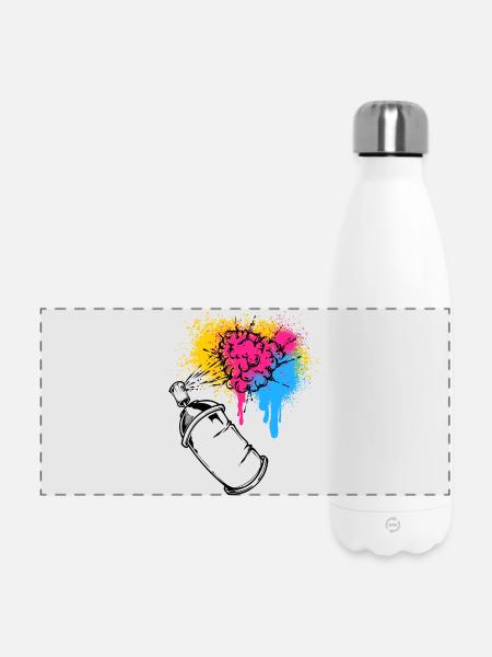 Graffiti Sprayer Spraydose Zeichnen Illustration - Panorama Isolierflasche 500 ml - Weiß