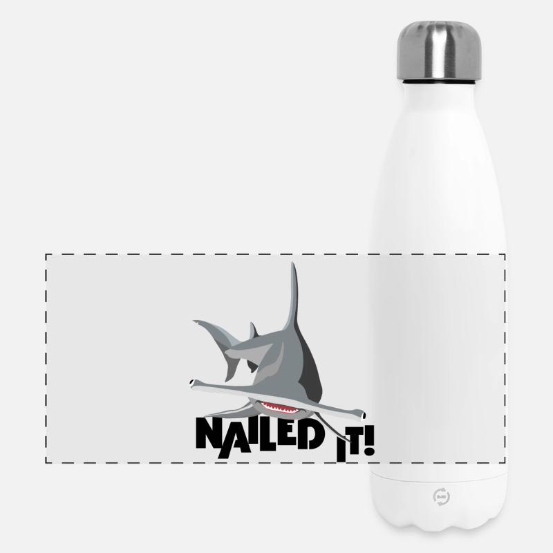 Requin-marteau - C’est réussi ! - Gourde isotherme panoramique 500 ml - blanc
