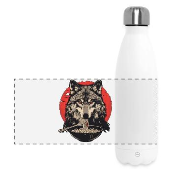 Nouilles ramen loup loup - Gourde isotherme panoramique 500 ml - blanc - Devant