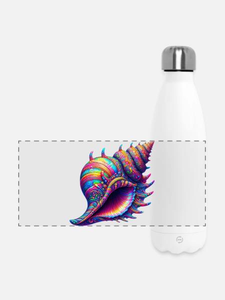Muschel - Panorama Isolierflasche 500 ml - Weiß
