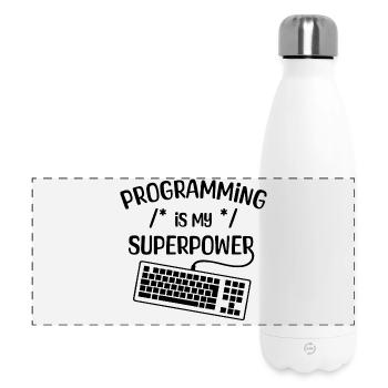 Computerfreak Statement Developer Programmierer - Panorama Isolierflasche 500 ml - Weiß - Vorne
