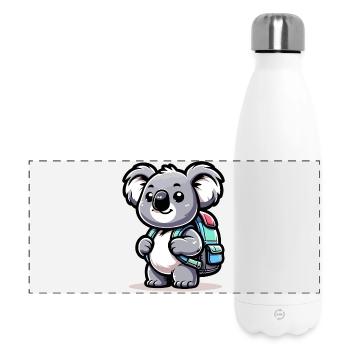 Backpacker-Koala: Der Globetrotter-Kumpel - Panorama Isolierflasche 500 ml - Weiß - Vorne