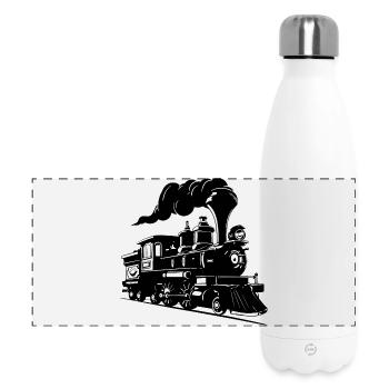 Steam locomotive Drawing - Panoramic Thermal Bottle 500 ml - white - Front