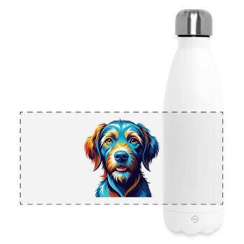 Fauve De Bretagne Dog Breed Cartoon Kawaii - Panoramic Thermal Bottle 500 ml - white - Front