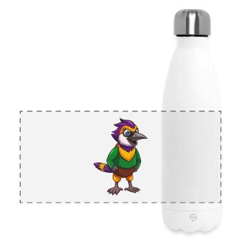 Jay Bird Lustige Kawaii Cartoon Figur Clipart - Panorama Isolierflasche 500 ml - Weiß - Vorne