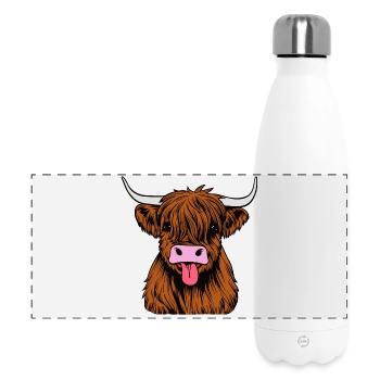 Highland bull - Panoramic Thermal Bottle 500 ml - white - Front