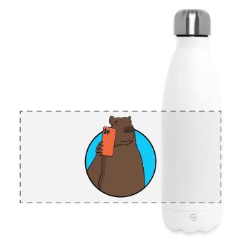 Capybara Social-Media-Influencer - Panorama Isolierflasche 500 ml - Weiß - Vorne