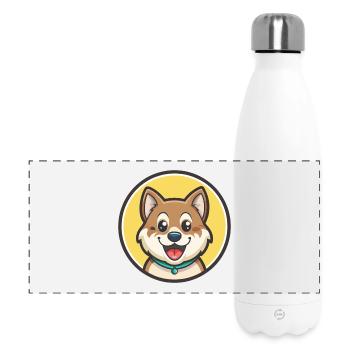 Kintamani Chien Race Dessin Animé Kawaii Clipart Animal - Gourde isotherme panoramique 500 ml - blanc - Devant