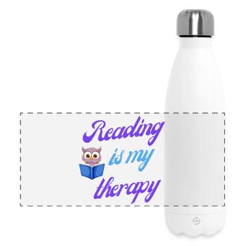 Cadeau lecture thérapie - Gourde isotherme panoramique 500 ml - blanc - Devant