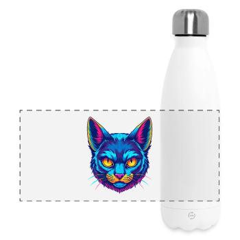 Javanische Katzenrasse Cartoon Kawaii Tier Haustier - Panorama Isolierflasche 500 ml - Weiß - Vorne