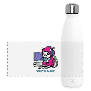 Good Vibe Gamer: Your Go-To Epic Gaming Gear - Panoramic Thermal Bottle 500 ml - white - Front