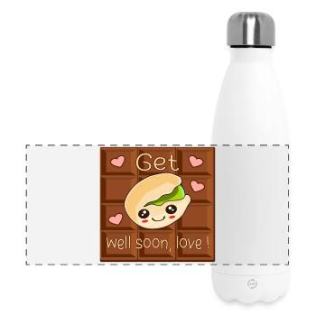 Bon rétablissement amour - Chocolat Pistache - Gourde isotherme panoramique 500 ml - blanc - Devant