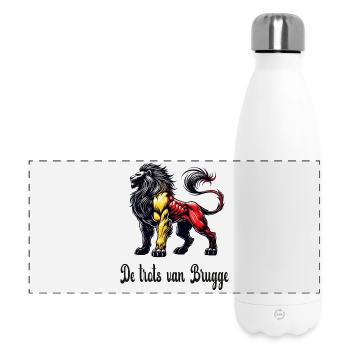 Motif du drapeau lion de Bruges - Gourde isotherme panoramique 500 ml - blanc - Devant