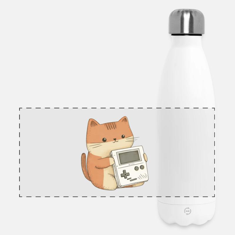 Geek cat - Panoramic Thermal Bottle 500 ml - white