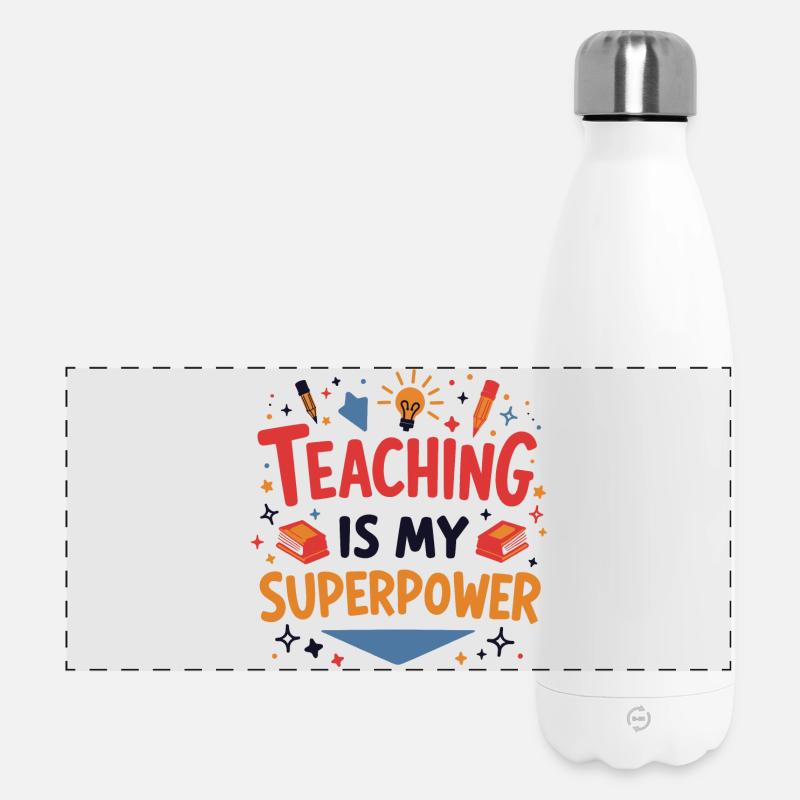 Teaching is My Superpower - Panoramic Thermal Bottle 500 ml - white