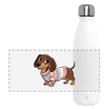 Pull douillet teckel - Gourde isotherme panoramique 500 ml - blanc - Devant