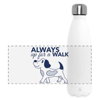 Toujours prêt à se promener – Chemise pour amoureux des chiens - Gourde isotherme panoramique 500 ml - blanc - Devant