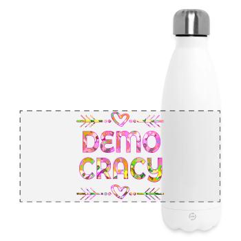 PFLANZEN INKLUSION DEMOKRATIE - Panorama Isolierflasche 500 ml - Weiß - Vorne