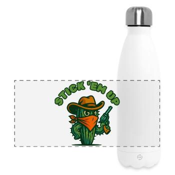 Cactus Cowboy avec bandana et chapeau - Gourde isotherme panoramique 500 ml - blanc - Devant