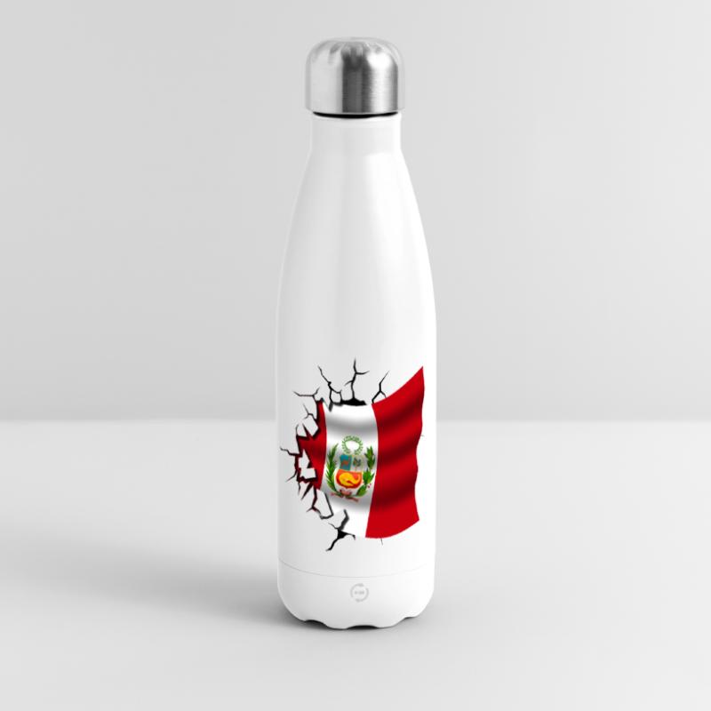 Drapeau du Pérou - Pérou - Drapeau Broken Design Gourde isotherme panoramique 500 ml