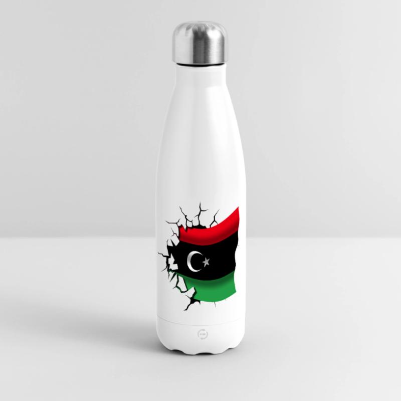 Drapeau de la Libye - Libye - Drapeau Broken Design Gourde isotherme panoramique 500 ml
