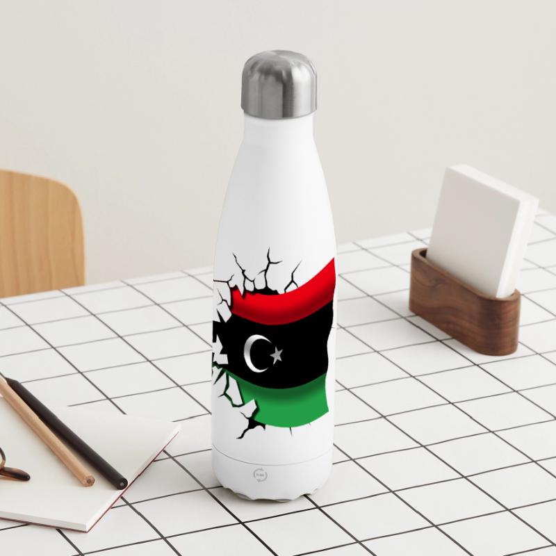 Drapeau de la Libye - Libye - Drapeau Broken Design Gourde isotherme panoramique 500 ml