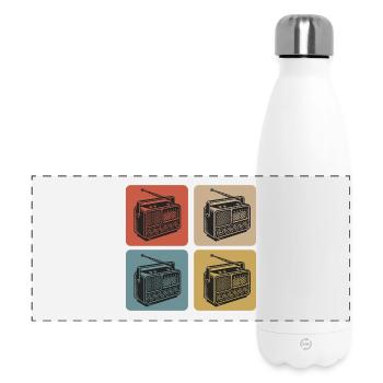 Vintage Radio Design - Panorama Isolierflasche 500 ml - Weiß - Vorne