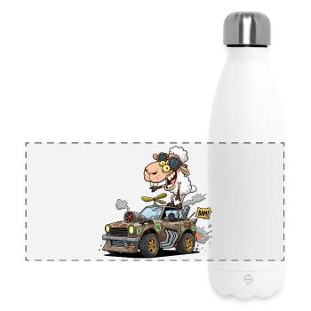 Skurrile Schafe, die brüllen - Panorama Isolierflasche 500 ml - Weiß - Vorne