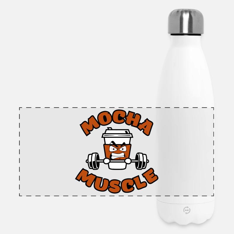 Koffein Training – Power Coffee - Panorama Isolierflasche 500 ml - Weiß