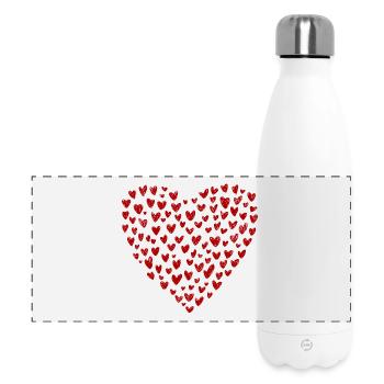 Collection Cœur : L’Amour en Rouge - Gourde isotherme panoramique 500 ml - blanc - Devant