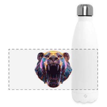 Neon Lion Head Art Design - Panoramic Thermal Bottle 500 ml - white - Front