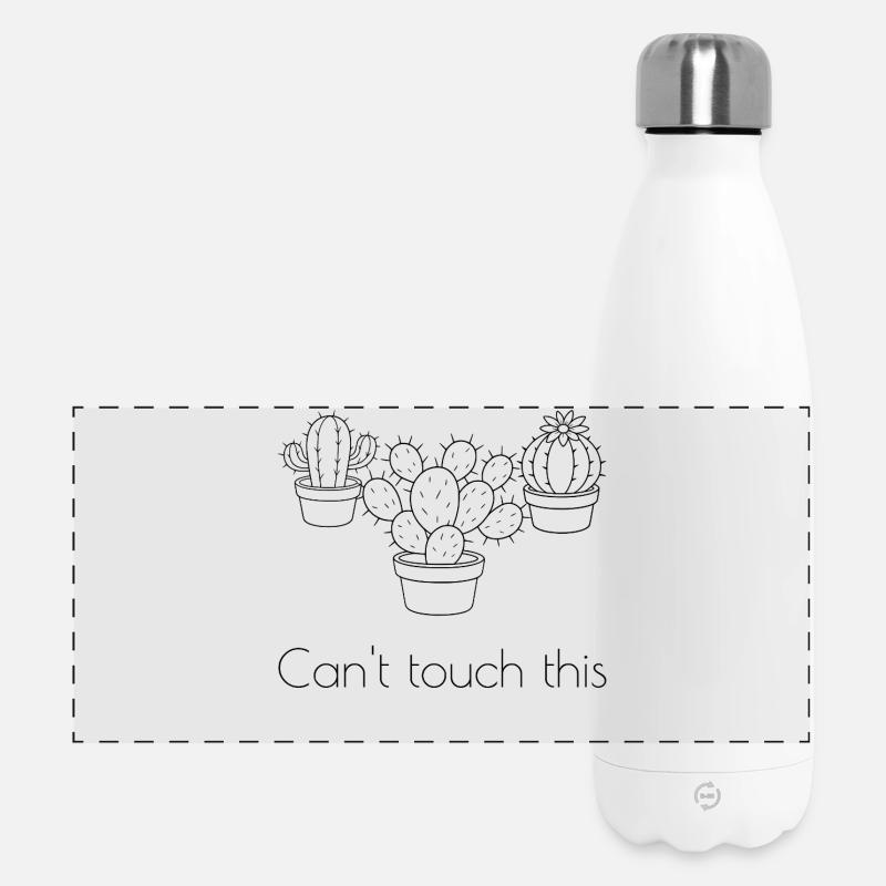Cactus lineart fun - Panoramic Thermal Bottle 500 ml - white