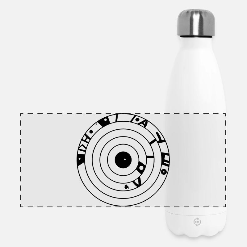 Cosmic Cipher Crop Circle - Panoramic Thermal Bottle 500 ml - white