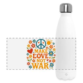 For peace - against war | Message of peace - Panoramic Thermal Bottle 500 ml - white - Front