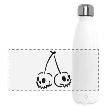 Crâne de cerisier – Motif effrayant d’Halloween - Gourde isotherme panoramique 500 ml - blanc - Devant