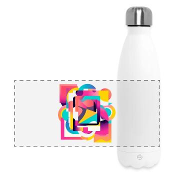 Géométrie des couleurs kaléidoscopique abstraite - Gourde isotherme panoramique 500 ml - blanc - Devant