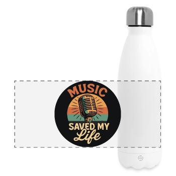 Music Saved My Life Retro Vintage T-Shirt - Panorama Isolierflasche 500 ml - Weiß - Vorne