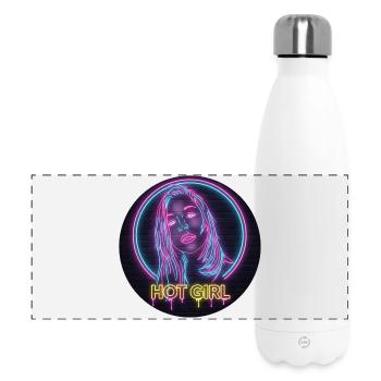 Neon Hot Girl - Panorama Isolierflasche 500 ml - Weiß - Vorne